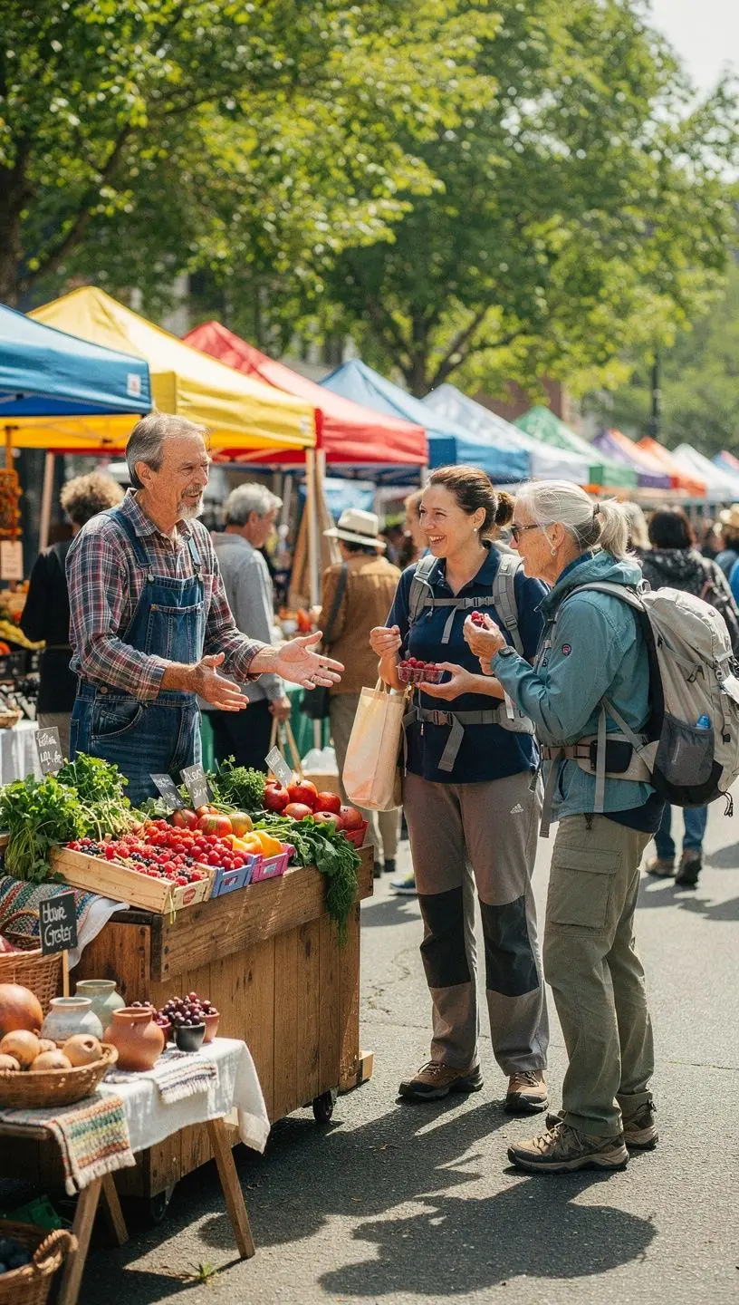 Traveler exploring vibrant local neighborhood experiences